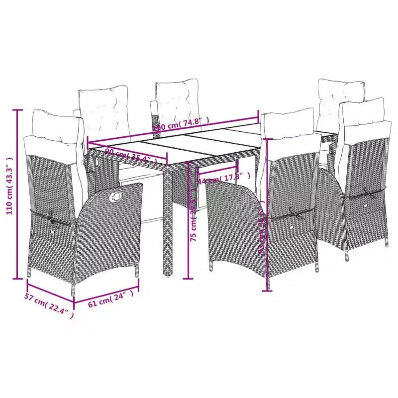 vidaXL ensemble repas de jardin ensembles de repas de jardin