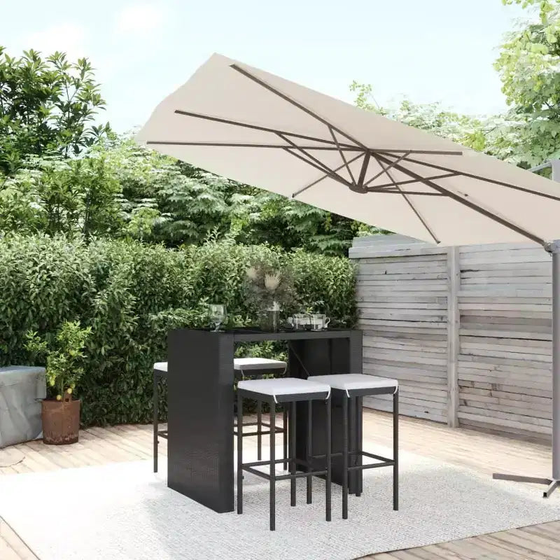 vidaXL Salon de jardin bar avec coussins en résine tressée