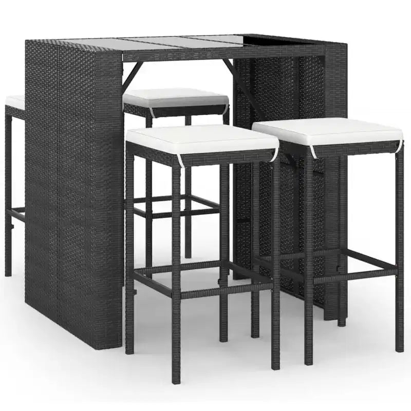 vidaXL Garden Bar Set with Cushions in Rattan