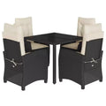 vidaXL Modern Outdoor Dining Set with Cushions - Poly Rattan