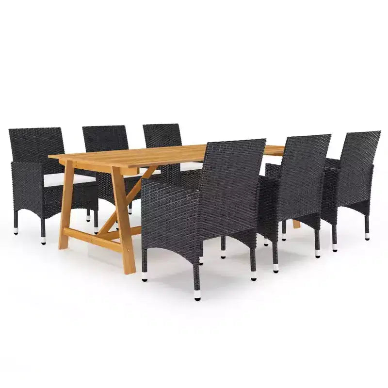 vidaXL Ensemble de salle à manger en bois d'acacia massif Grand ergonomique