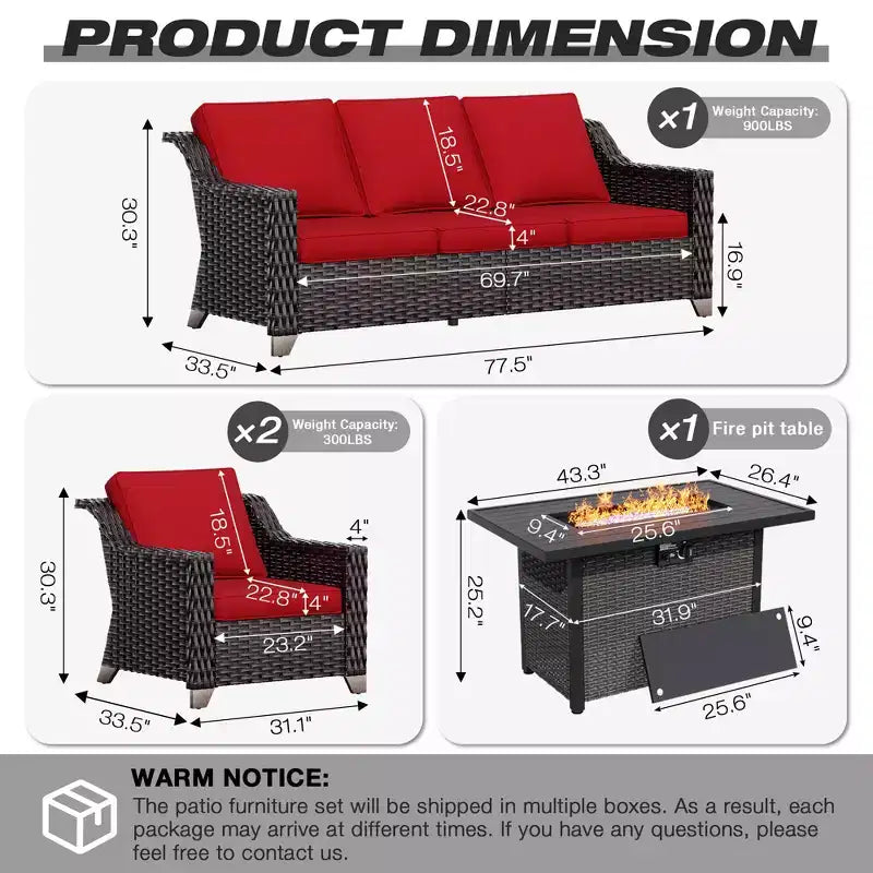 Ensemble de patio extérieur UPTIOT avec table de brasero convertible et sièges