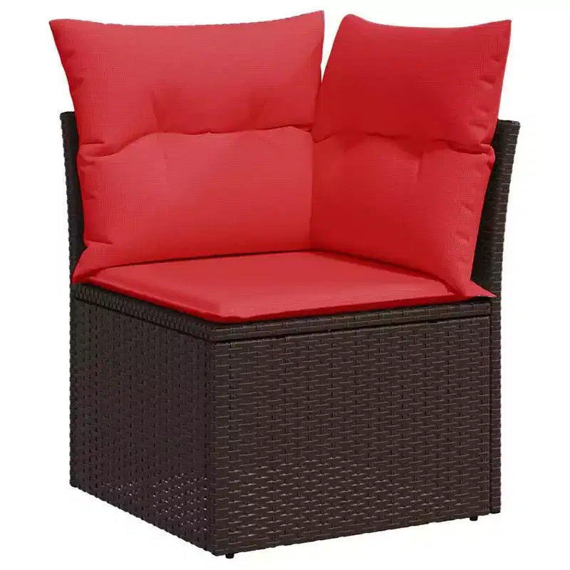 vidaXL Salon de jardin avec coussins et table en rotin synthétique