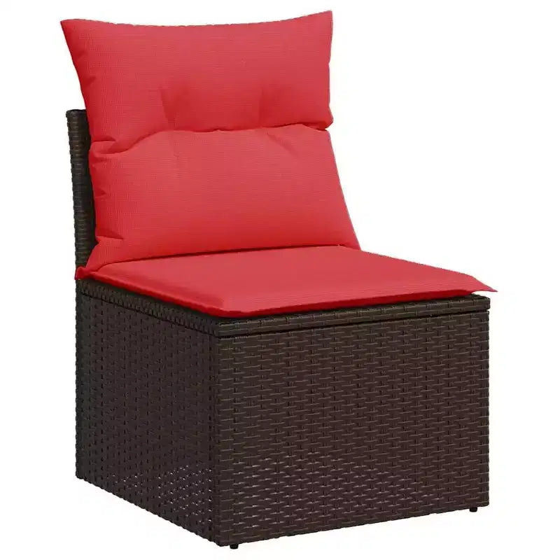 vidaXL Salon de jardin avec coussins et table en rotin synthétique