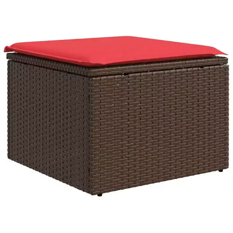 vidaXL Salon de jardin avec coussins et table en rotin synthétique