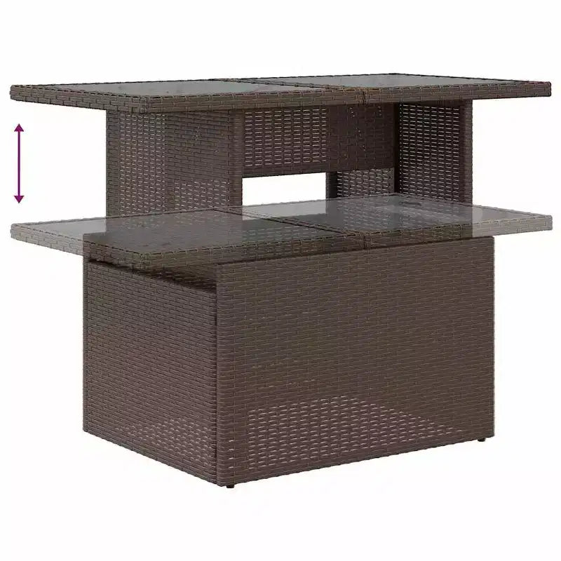 vidaXL Salon de jardin avec coussins et table en rotin synthétique