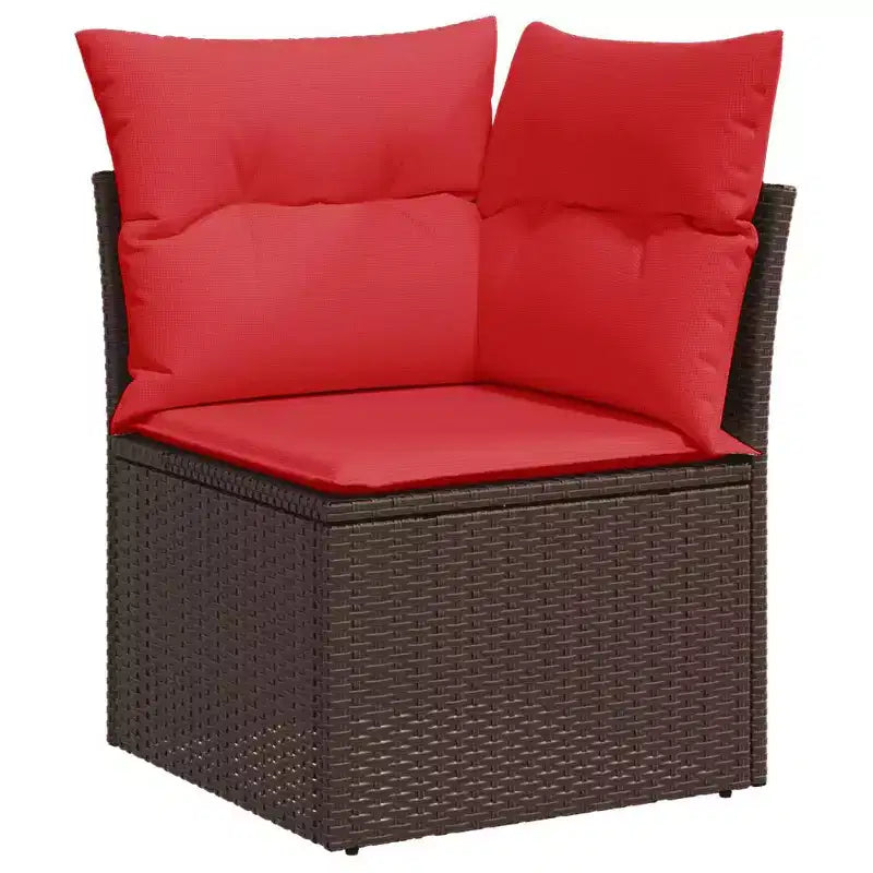 vidaXL Salon de jardin avec coussins et table en rotin synthétique