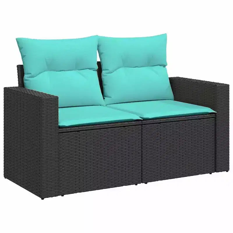 vidaXL Salon de jardin avec coussins et table en rotin synthétique