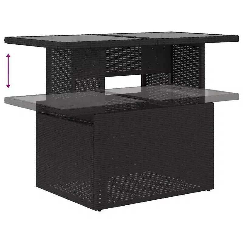vidaXL Salon de jardin avec coussins et table en rotin synthétique