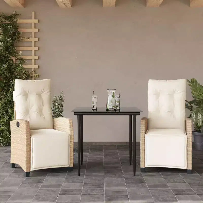 vidaXL Salon de jardin avec coussins et table rectangulaire