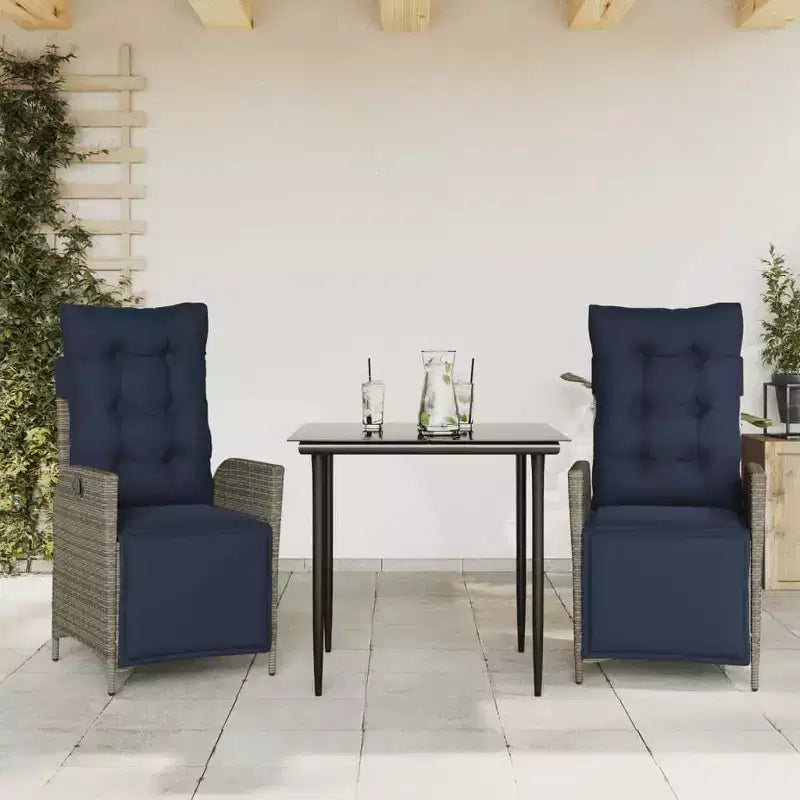 vidaXL Ensemble repas d'extérieur avec coussins en résine tressée