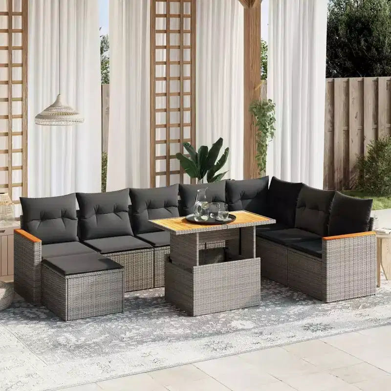 vidaXL Ensemble de canapés de jardin en résine tressée Grand ensemble de canapés de jardin modulables