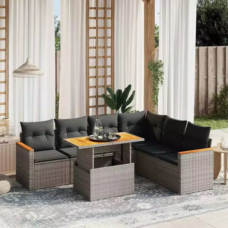 vidaXL Salon de jardin avec coussins de différentes couleurs