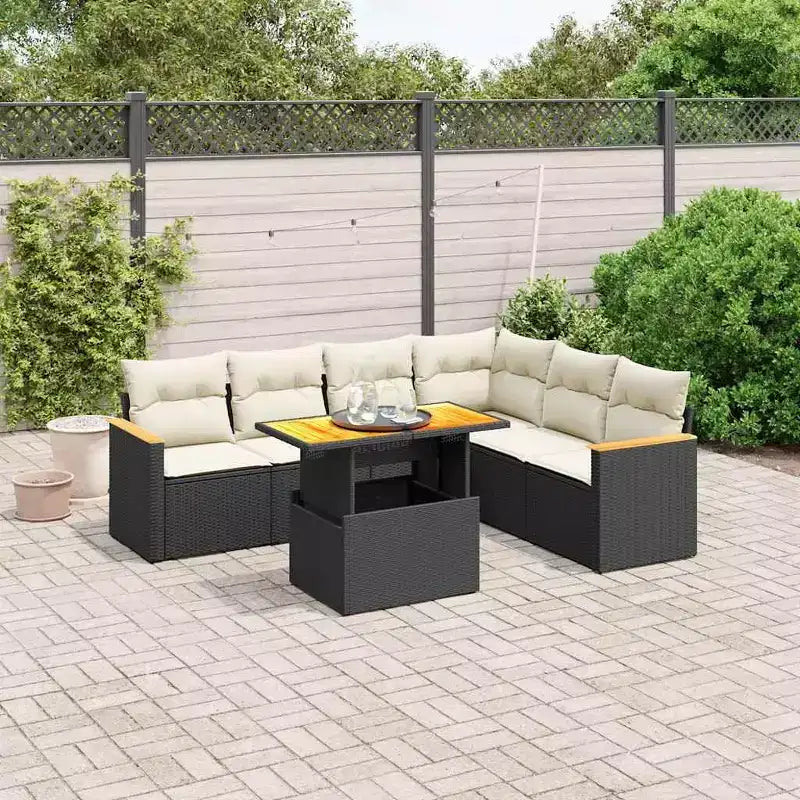 vidaXL Salon de jardin avec coussins de différentes couleurs