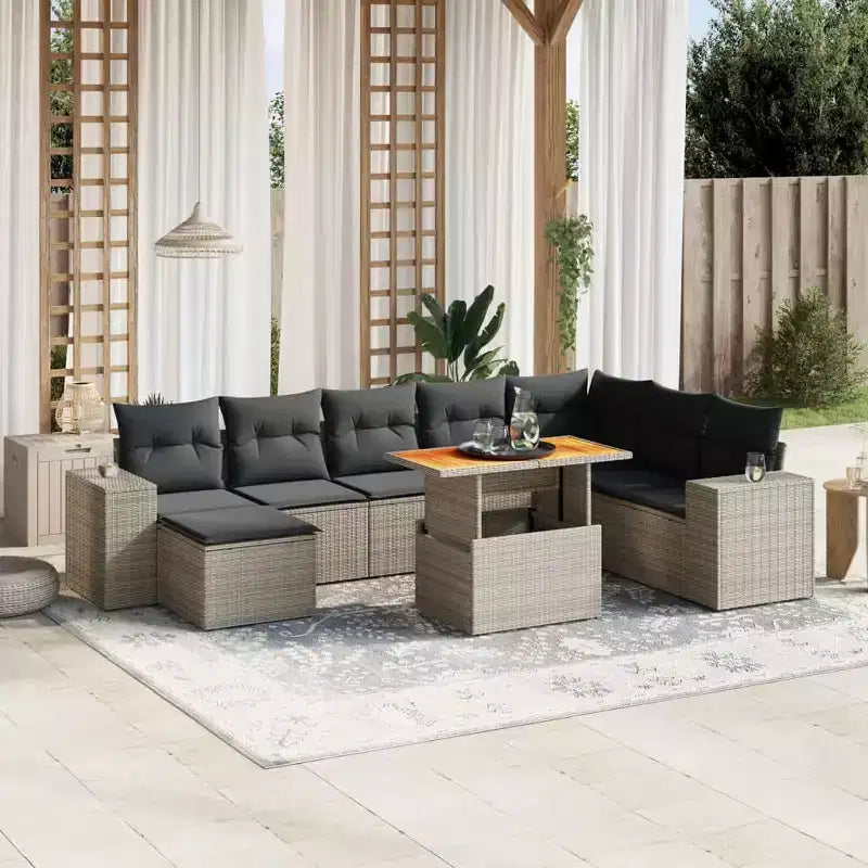 vidaXL Salon de jardin avec coussins et rangement