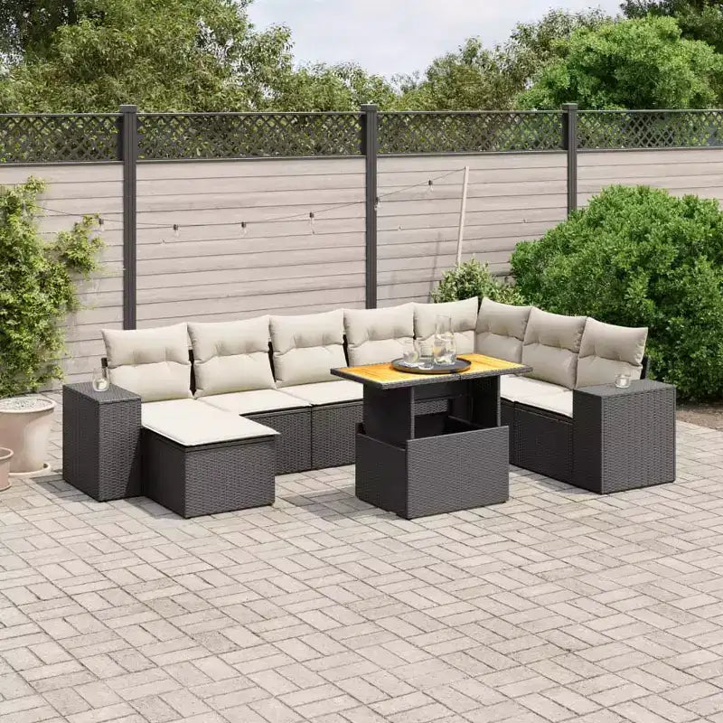 vidaXL Salon de jardin avec coussins et rangement