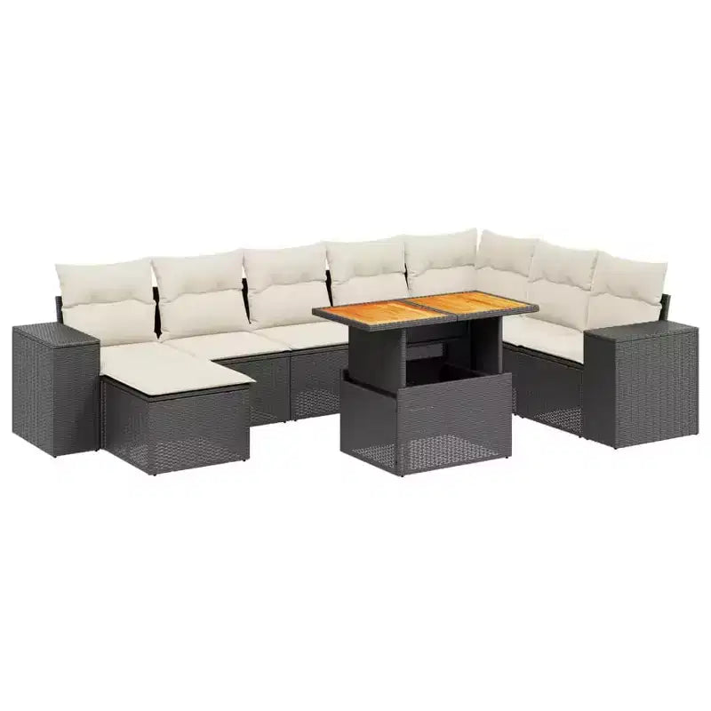 vidaXL Salon de jardin avec coussins et rangement