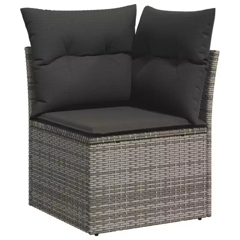 vidaXL Ensemble de canapé d'extérieur modulaire avec rangement, coussins de différentes couleurs