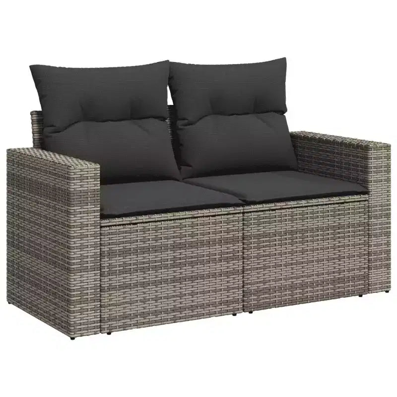 vidaXL Ensemble de canapé d'extérieur modulaire avec rangement, coussins de différentes couleurs