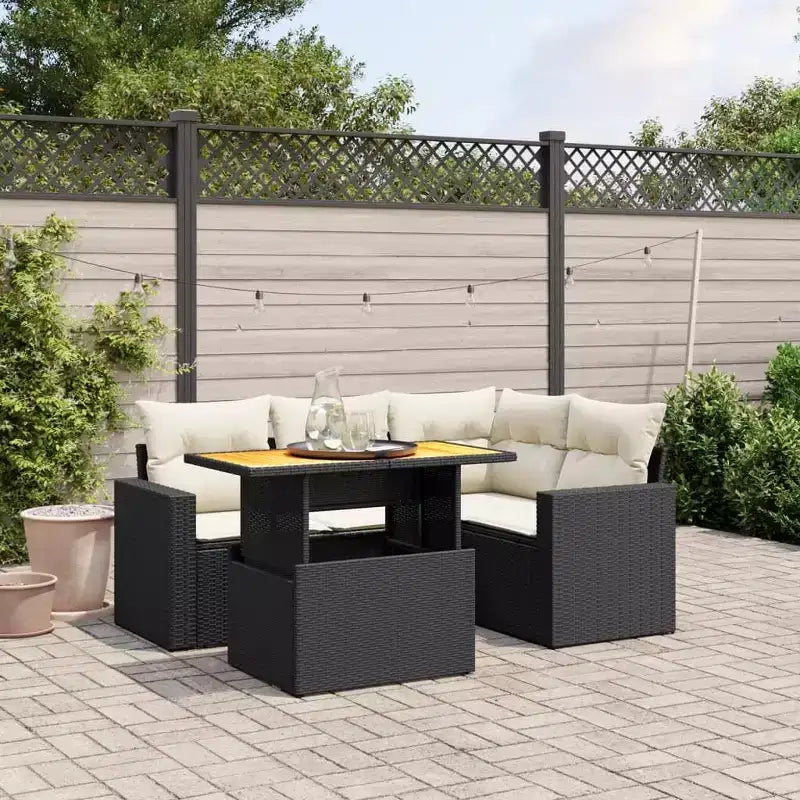 vidaXL Ensemble de canapé d'extérieur modulaire avec rangement, coussins de différentes couleurs