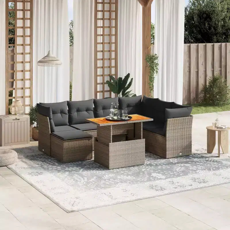 vidaXL Salon de jardin modulable avec coussins