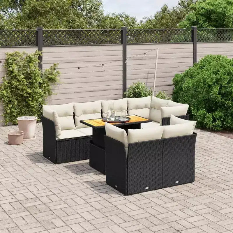 vidaXL Salon de jardin avec coussins - Design moderne en polyrotin