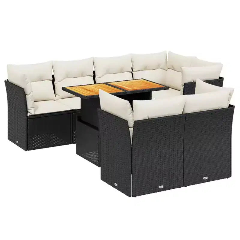 vidaXL Salon de jardin avec coussins - Design moderne en polyrotin
