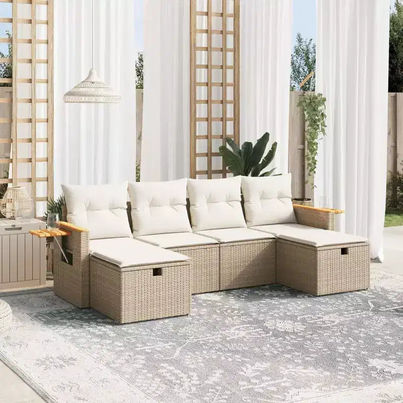 vidaXL Salon de jardin modulable en résine tressée