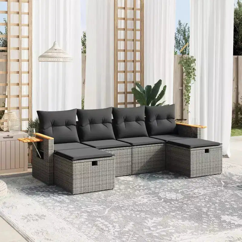 vidaXL Salon de jardin modulable en résine tressée
