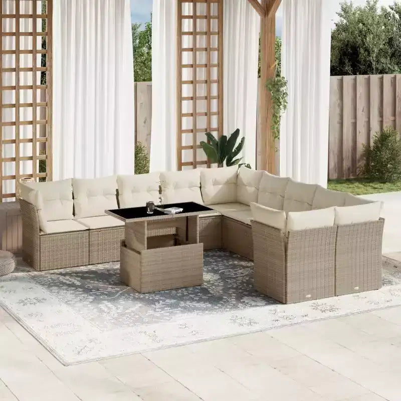 vidaXL Salon de jardin modulable avec coussins, diverses couleurs