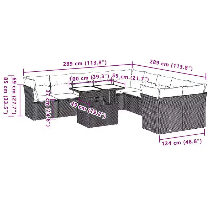 vidaXL Salon de jardin modulable avec coussins, diverses couleurs