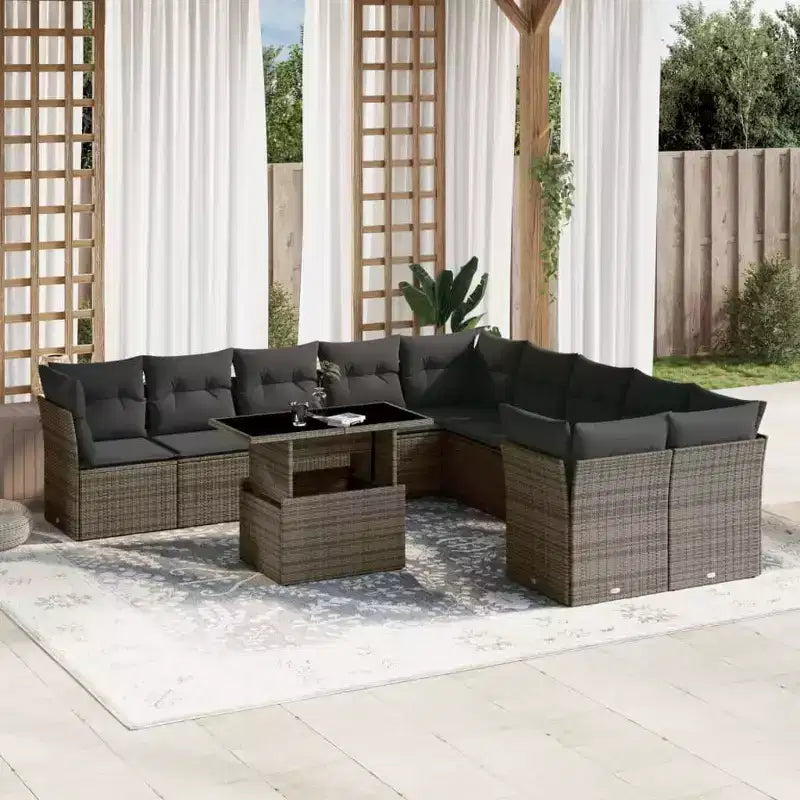 vidaXL Salon de jardin modulable avec coussins, diverses couleurs