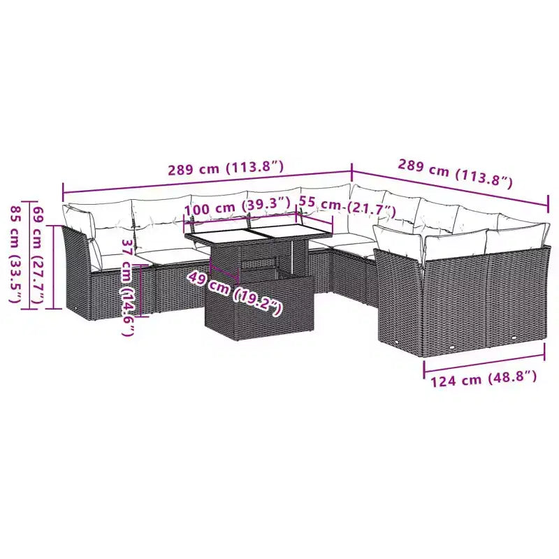 vidaXL Salon de jardin modulable avec coussins, diverses couleurs