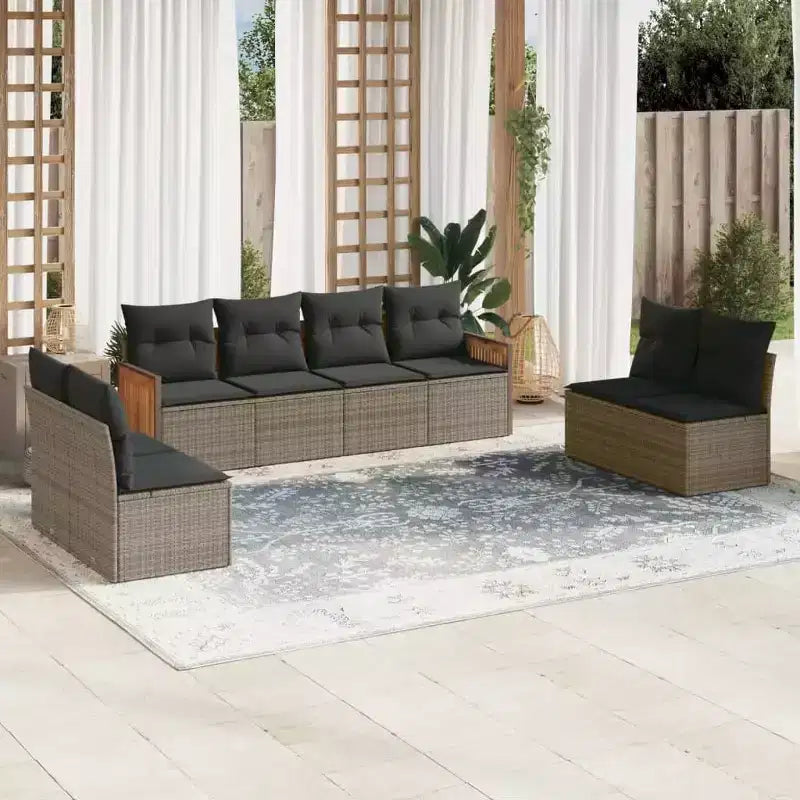 vidaXL Ensemble de canapés de jardin en résine tressée et acier thermolaqué Grande taille