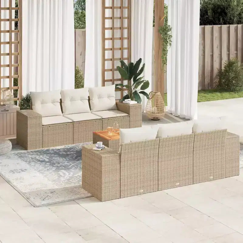 vidaXL Salon de jardin avec coussins en résine tressée