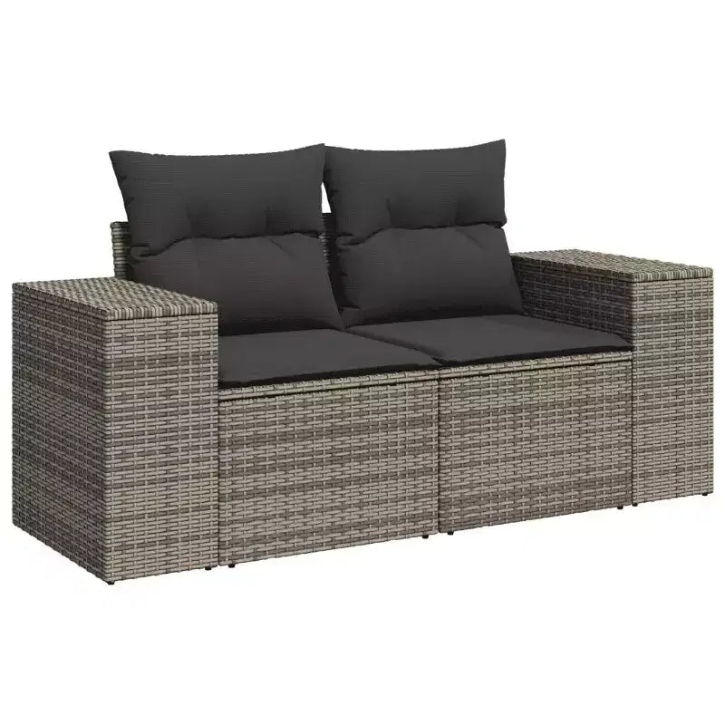 vidaXL Salon de jardin avec coussins en résine tressée