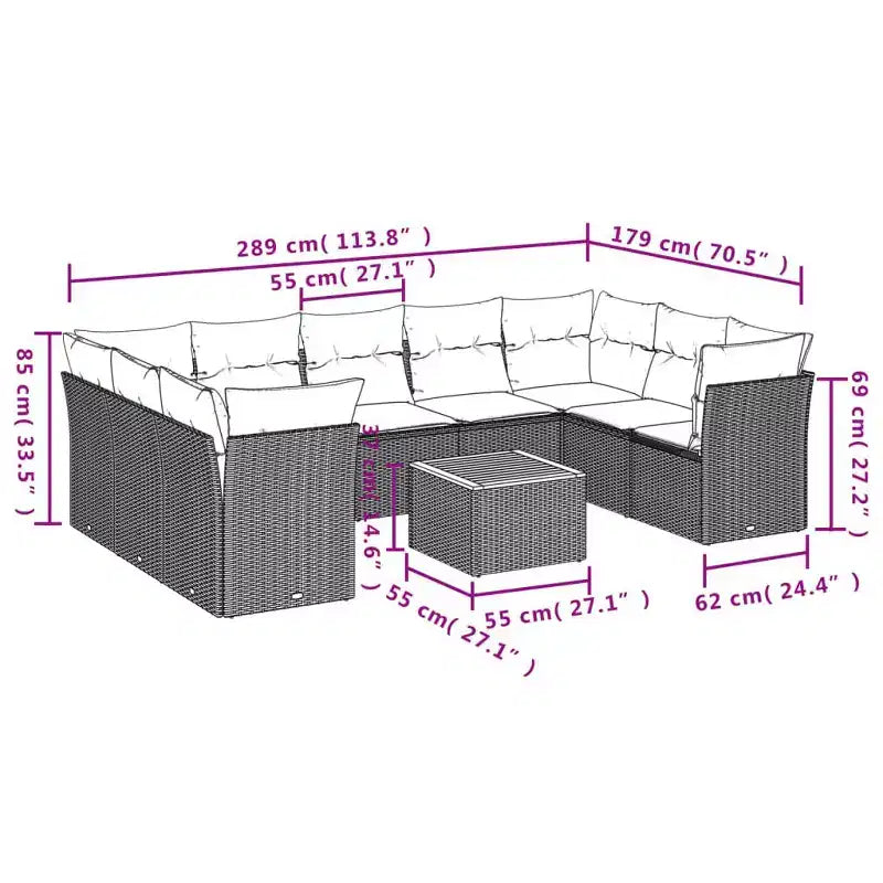 vidaXL Ensemble de canapé de jardin modulable avec coussins en diverses couleurs