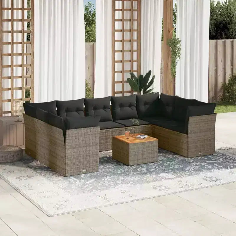 vidaXL Ensemble de canapé de jardin modulable avec coussins en diverses couleurs