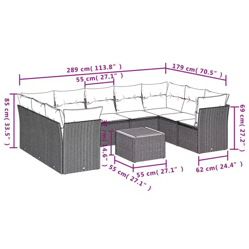 vidaXL Ensemble de canapé de jardin modulable avec coussins en diverses couleurs