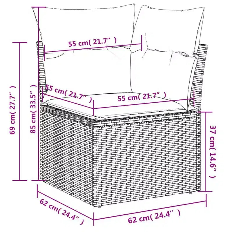 vidaXL Ensemble de canapés de jardin modulaires avec coussins en différentes couleurs