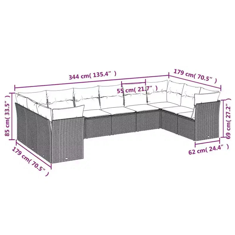 vidaXL Ensemble de canapés de jardin modulaires avec coussins en différentes couleurs