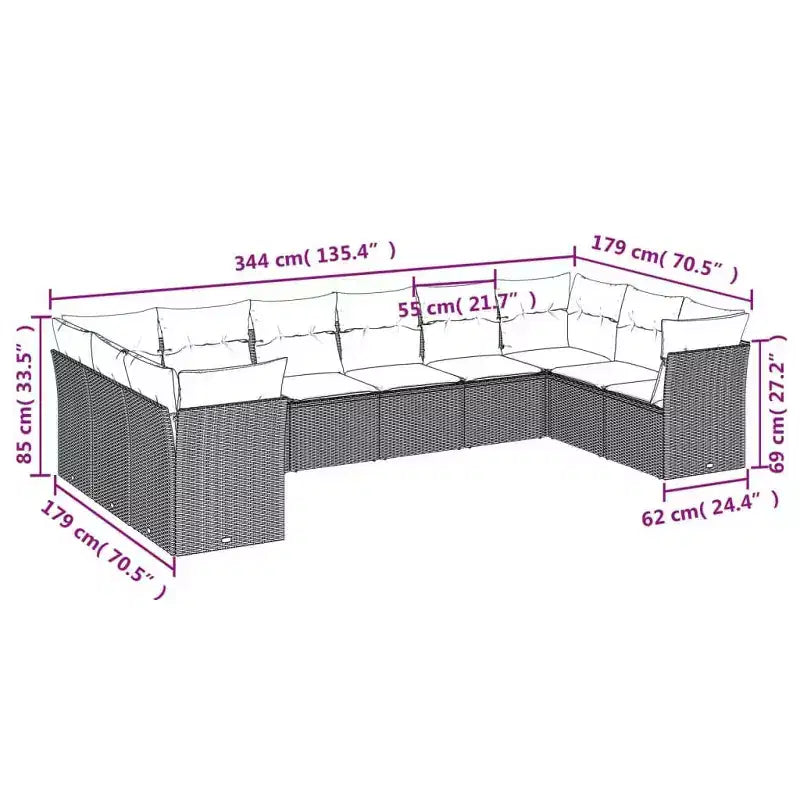 vidaXL Ensemble de canapés de jardin modulaires avec coussins en différentes couleurs