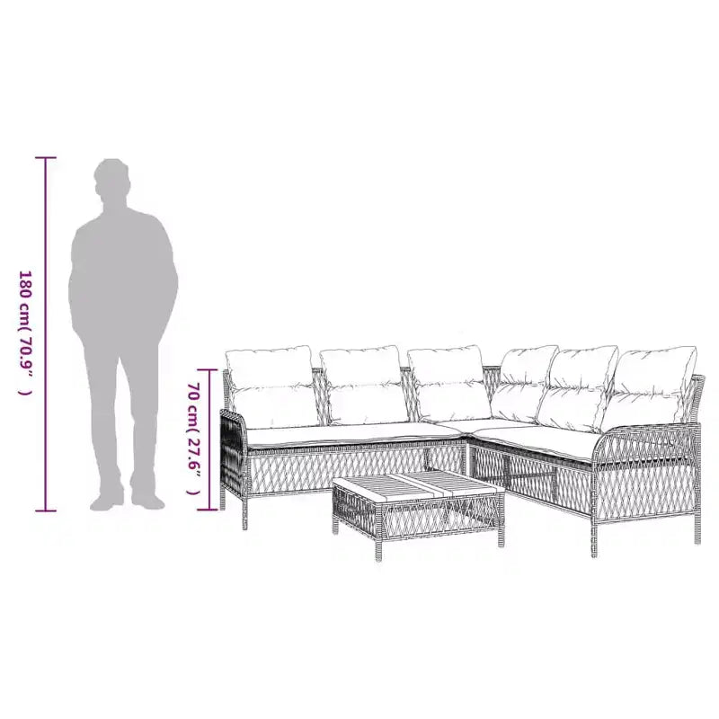 vidaXL Ensemble de canapés de jardin avec coussins, mobilier d'extérieur, 2 pièces, résine tressée