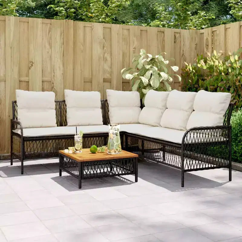 vidaXL Ensemble de canapés de jardin avec coussins, mobilier d'extérieur, 2 pièces, résine tressée