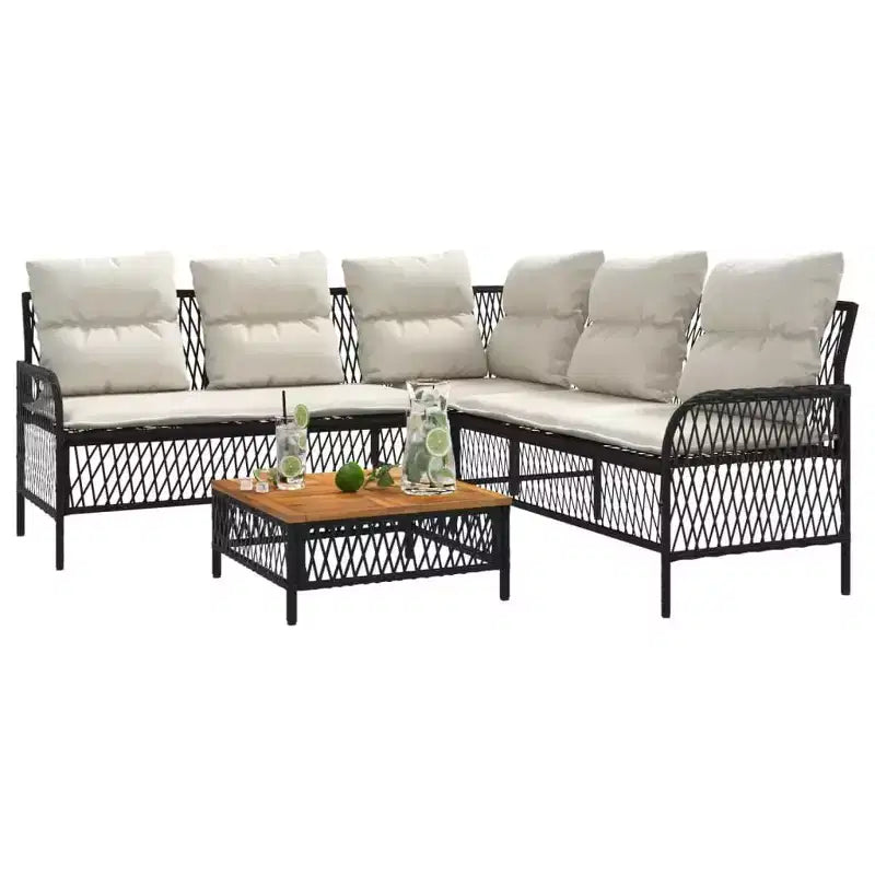 vidaXL Ensemble de canapés de jardin avec coussins, mobilier d'extérieur, 2 pièces, résine tressée