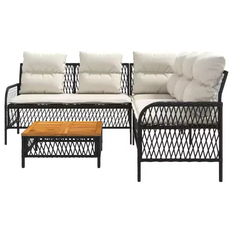 vidaXL Ensemble de canapés de jardin avec coussins, mobilier d'extérieur, 2 pièces, résine tressée