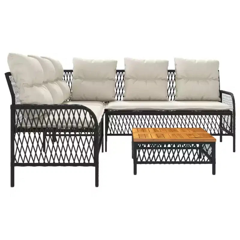 vidaXL Ensemble de canapés de jardin avec coussins, mobilier d'extérieur, 2 pièces, résine tressée