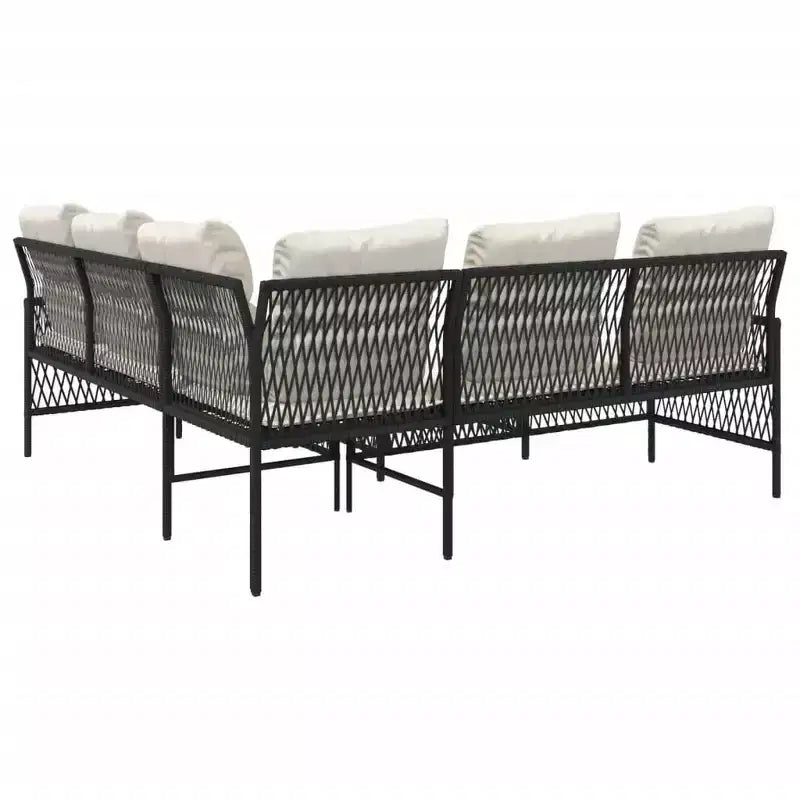 vidaXL Ensemble de canapés de jardin avec coussins, mobilier d'extérieur, 2 pièces, résine tressée