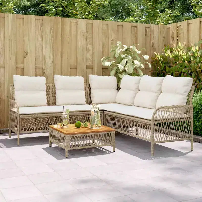 vidaXL Ensemble de canapés de jardin avec coussins, mobilier d'extérieur, 2 pièces, résine tressée