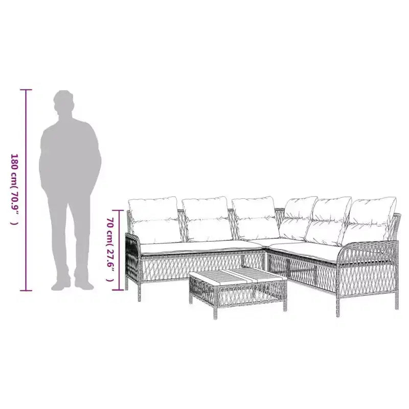 vidaXL Ensemble de canapés de jardin avec coussins, mobilier d'extérieur, 2 pièces, résine tressée